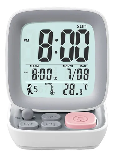 Reloj Despertador Digital Lcd Tipo Computadora Vintage Meses sin