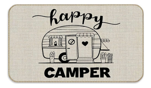 Happy Camper Decorative Family Welcome Camping White Door Ma