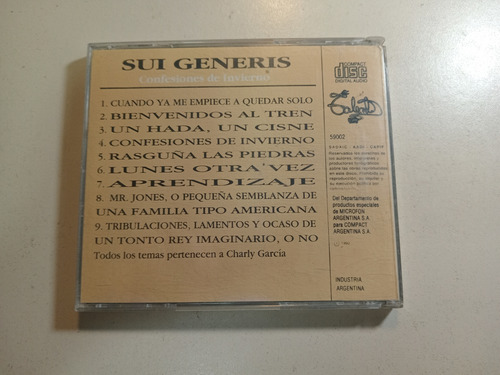 Sui Generis / Confesiones De Invierno / Ind Arg A005 Estándar