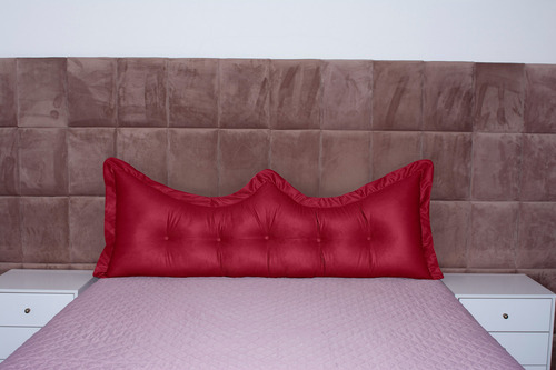 Almofada Encosto Coroa Queen 160 Cm Vermelho Lisa