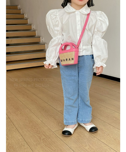 Bolso Bandolera De Paja Princess Little Girl Out