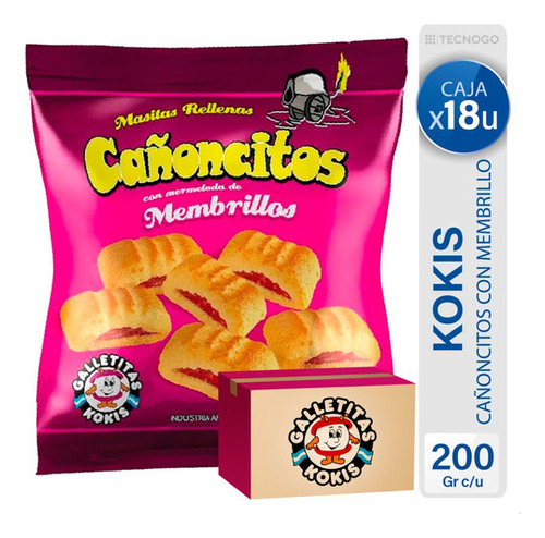 Caja Galletitas Kokis Cañoncitos De Membrillo Rellenos Dulce