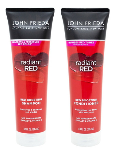 Kit John Frieda Radiant Red Shampoo + Enjuague Rojos 3c