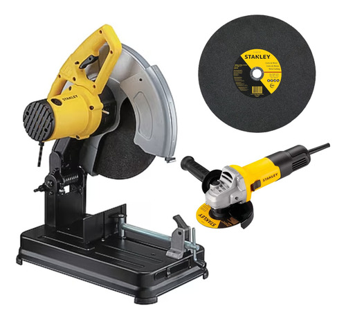 Tronzadora 14 2200w, Amoladora 750w 10 Discos Combo Stanley