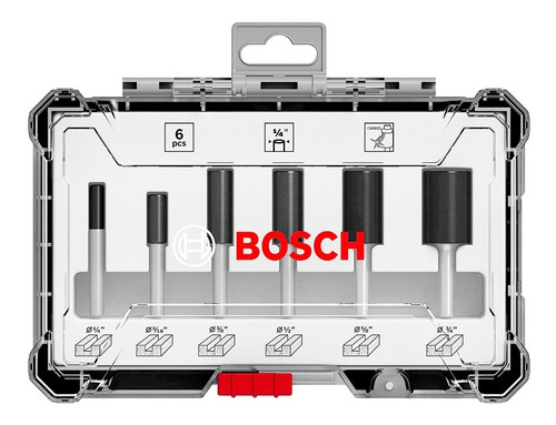 Fresas Madera Bosch Router Tupi Vástago 1/4'' 6mm Kit 6 Pzs