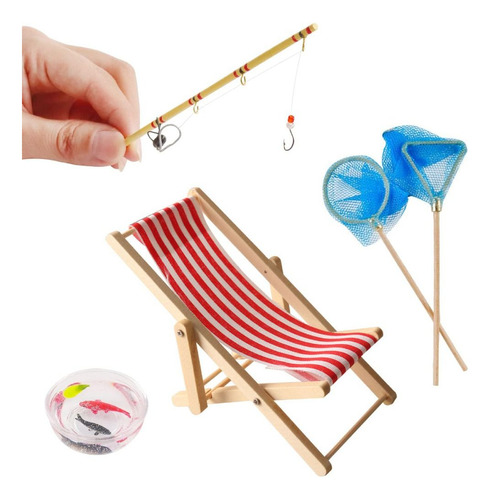 Herramientas De Pesca En Miniatura, Accesorios Decorativos P