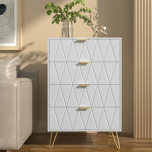 Cómoda Homer design XG02 color blanco con acabado melamínico