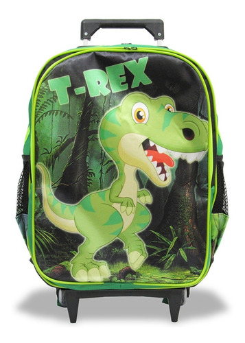 Kit Escolar Infantil Mochila De Rodinhas Dinossauro T-rex G