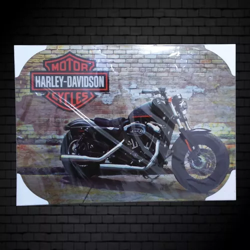 Quadro decorativo desenho moto Harley Davison