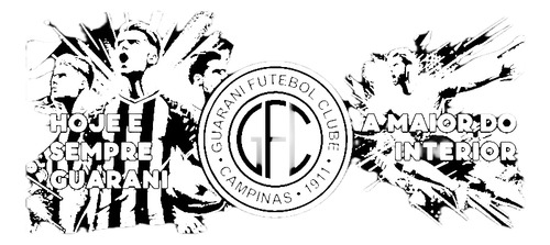 Guarani Time Bugre Campinas Copo Térmico Gravado Art Em 360° Preto Guarani Em Preto