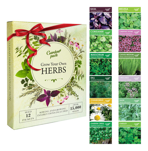 Kit De Jardin Grow Your Own Herbs  Paquete Variado De 12 Se