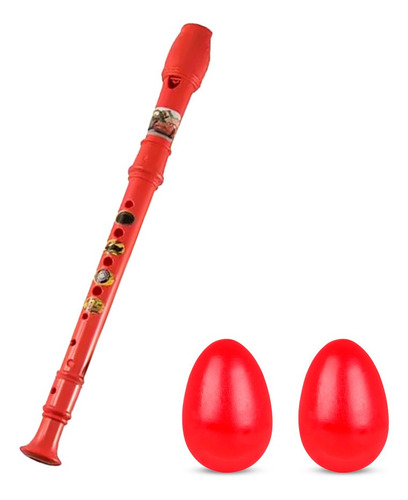 Flauta Doce Infantil De Plástico Carros + 2 Ovinhos Vermelho