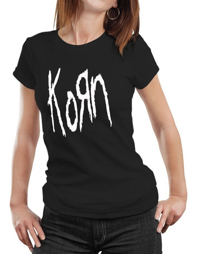 Polera Mujer Korn Banda Rock Algodón Orgánico Premium Mus6