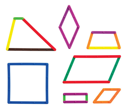Set De Construcción Geométrica 80 Palos 24 Tarjetas 2 Transp