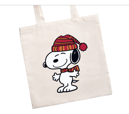Bolsa De Manta Snoopy Gorro Dibujo Animado | Bolso De Mano Beige Lisa