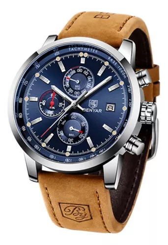 Reloj Hombre Lujo BENYAR 5178 Azul Metálico Cronógrafos | Oechsle