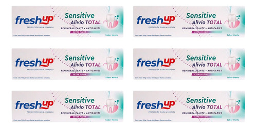 Crema Dental Freshup Sensitive Alivio Total Pack 6 Unidades