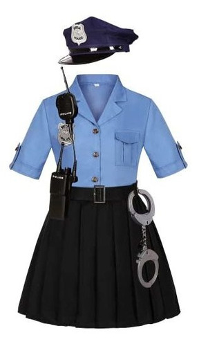 Disfraz Talla (7-8 Años) Para Niña Oficial De Policía