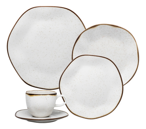 Aparelho De Jantar 30 Peças Ryo Maresia Oxford Porcelana