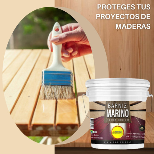 Barniz Marino Extra Brillo Roble Galon 4lts