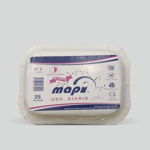 Plato Cartón Rect. Hondo N°09 Mapi® Biodegradable Pl-eco-ch