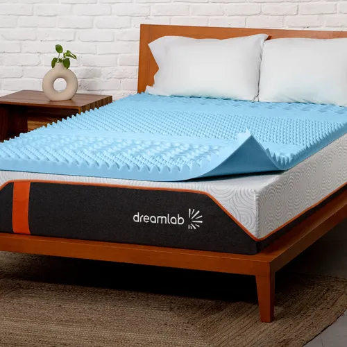 comprar Colchoneta Memory Foam Matrimonial Dreamlab Topper Gel 7cm- Color Azul 7 cm
