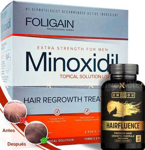 Minoxidil 5% Formula Original + Hairfluence Premium 60 Caps