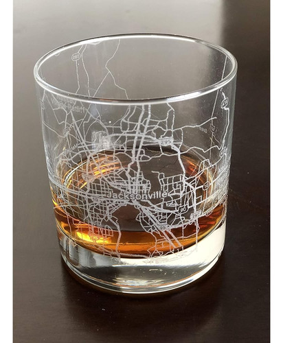 Rocks Whiskey Old Fashioned 11oz Glass Urban City Map Jackso