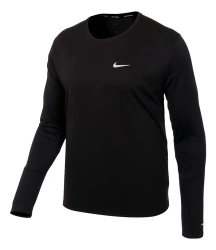 Camiseta Nike Manga Longa Dri fit Miler Preta