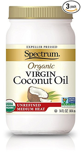Espectro Sin Refinar Aceite De Coco Orgánico, 14 Oz Contened