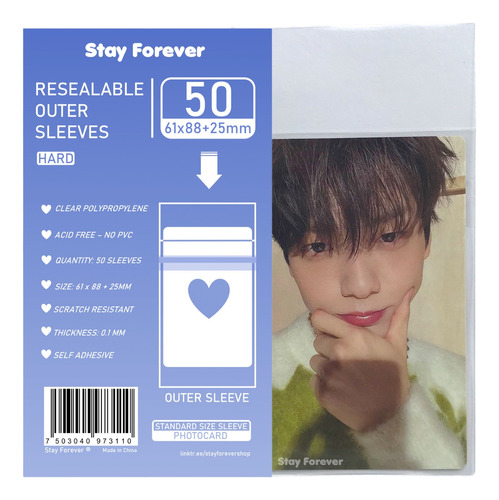 Sleeves Photocard Con Adhesivo Stay Forever Kpop Photocard