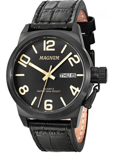 Relógio Magnum Masculino Ma33399p Couro Preto Oferta