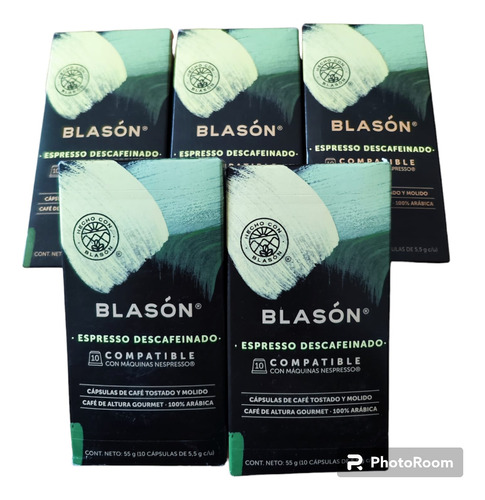 Blasón Cápsulas De Café Espresso 10 Cápsulas (5 Cajas) 