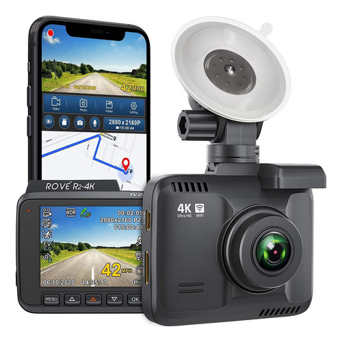 Dash Cam Rove R2-4k, Con Wi-fi Integrado, Gps, Uhd 2160p