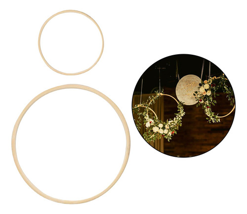 2 Uds Aros De Bordado Redondo Anillo De Macramé Artesanía