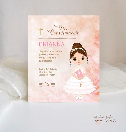 Imagen 2 de 5 de Estampas Confirmación De Nenas X 2u