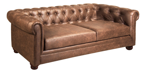 Sofa Florencia 3 Cuerpos Cuero Colorado - Latam Home