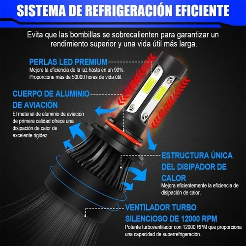 Para Dodge Kit Focos Led De 4 Lados Luz Alta/baja/niebla