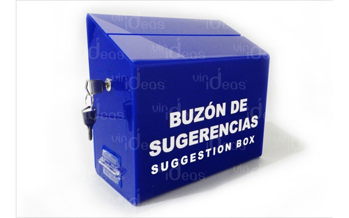 Buzón Sugerencias Acrílico Azul 3mm. 2pzas