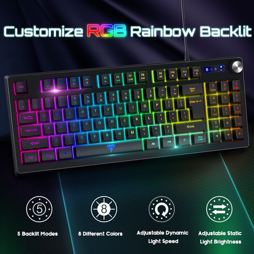 Teclado Con Cable B1 Con Retroiluminación Rgb, 89 Teclas