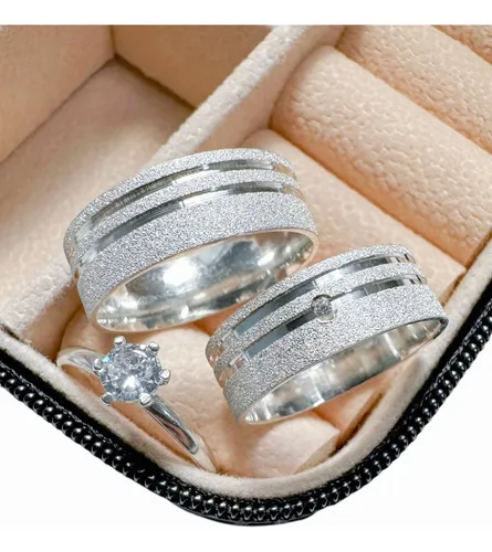 comprar Alianças De Prata 950 Legitima Namoro Diamantada C Soitario