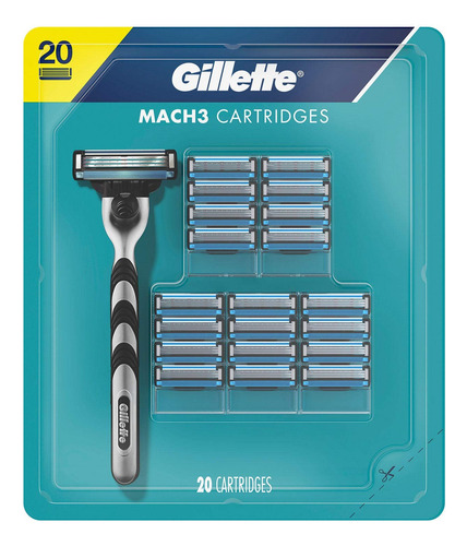 Gillete Mach3 Mens Razors 20 Cartuchos