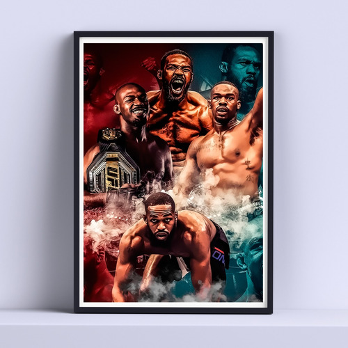 Cuadro Jon Jones Ufc Mma Decorativo 30x40 Con Vidrio 