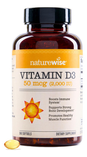Naturewise Vitamina D3 2000iu 360 Cápsulas