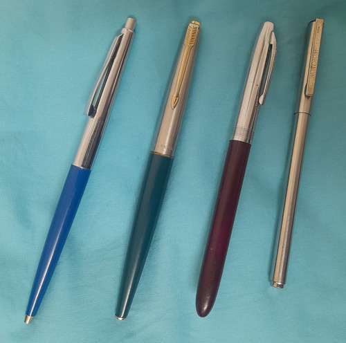 Cuatro Lapiceras Sheaffer Parker Inoxcrom Colección