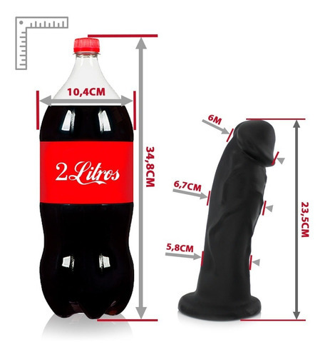 Pene flexible grande y grueso con 23,5 x 6,7 cm, color negro