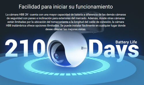 Imagen 4 de 10 de Camara Seguridad Ip Wifi 2k Ezviz Hb8 Exterior 360 Bateria