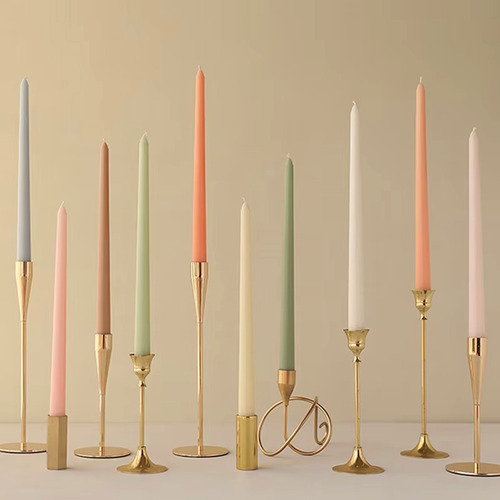 Set 4 Velas Largas Cónicas De Candil Cenas Bodas Deco 25cm Negro Cónica Ng50 Sin Aroma
