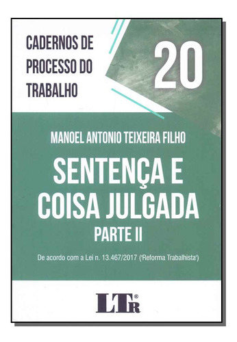 Libro Cadernos De Processo Do Trabalho N 20 01ed 18 De Filho