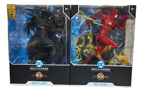 Dc Multiverse The Flash Dark Flash Gold Label Y Flash - 2 Pz